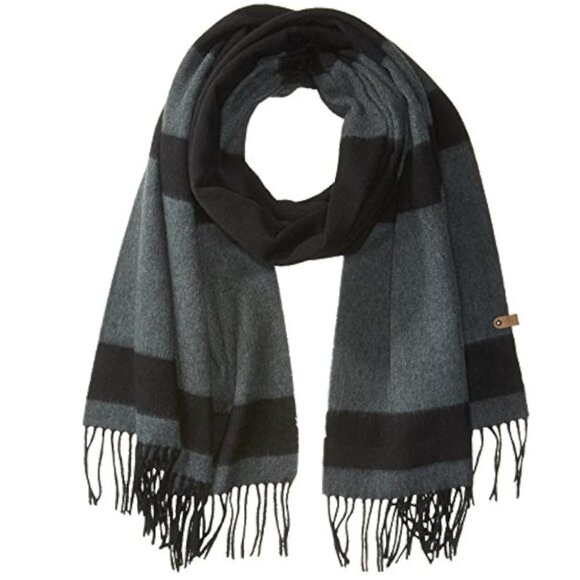 Mackage Black and Grey Striped Lazio Scarf - Picture 2 of 8